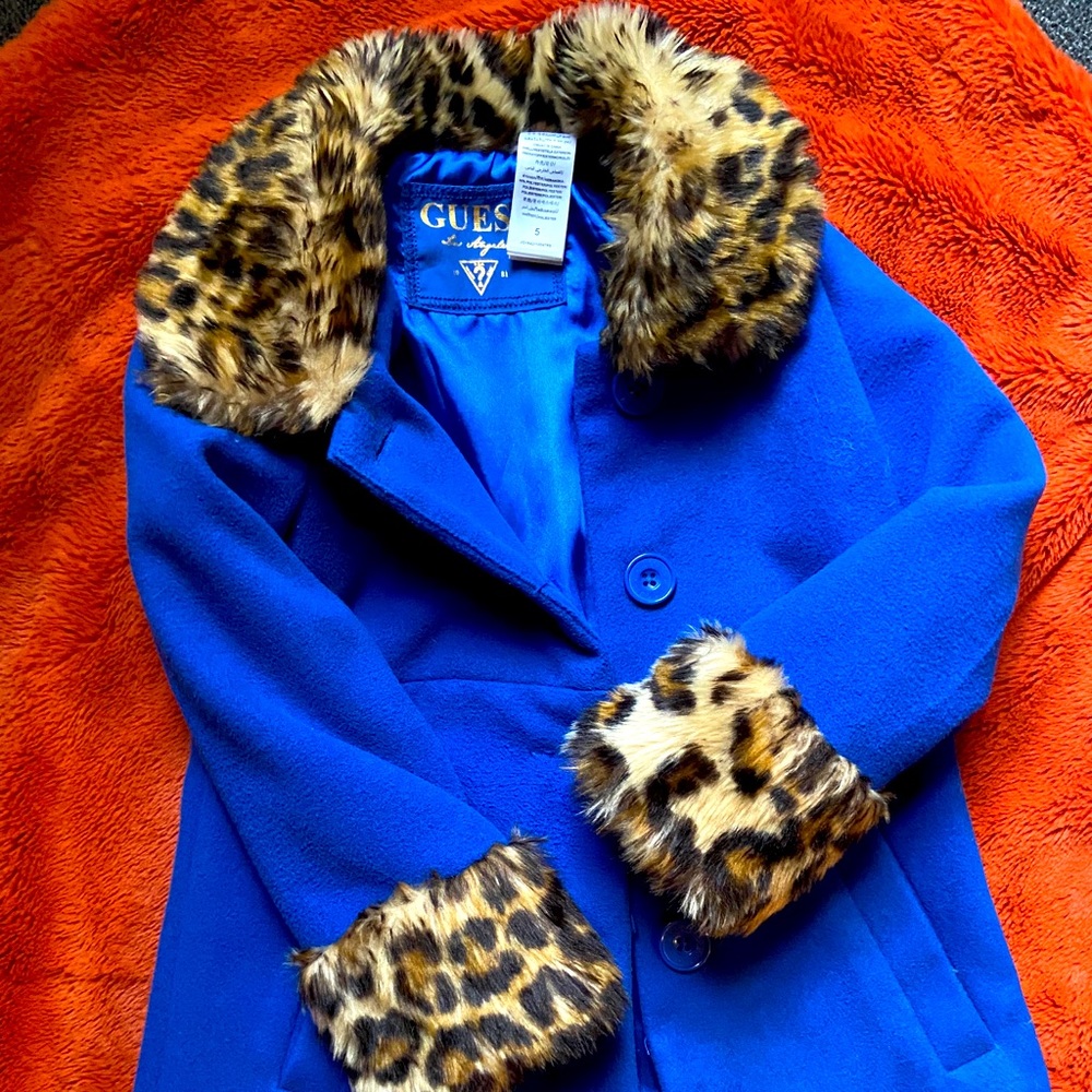 VINTAGE GUESS GIRLS FAUX FUR COAT